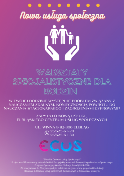 WARSZTATY SPECJALISTYCZNE DLA RODZIN